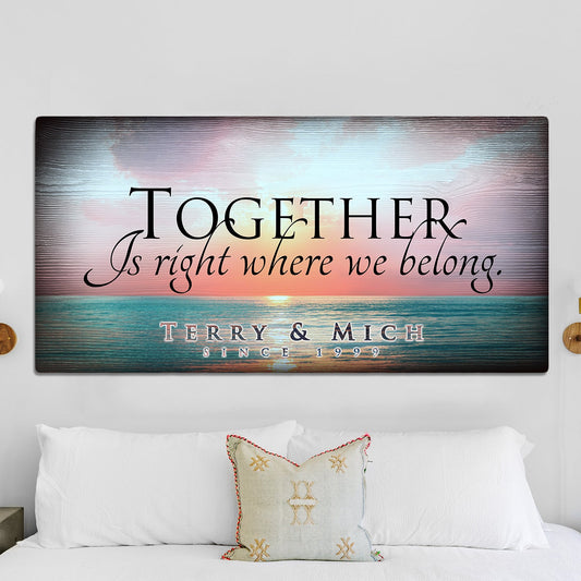 Together Sign canvas with sunset ocean backdrop Tailored Canvases on Tampa Home & Garden Store