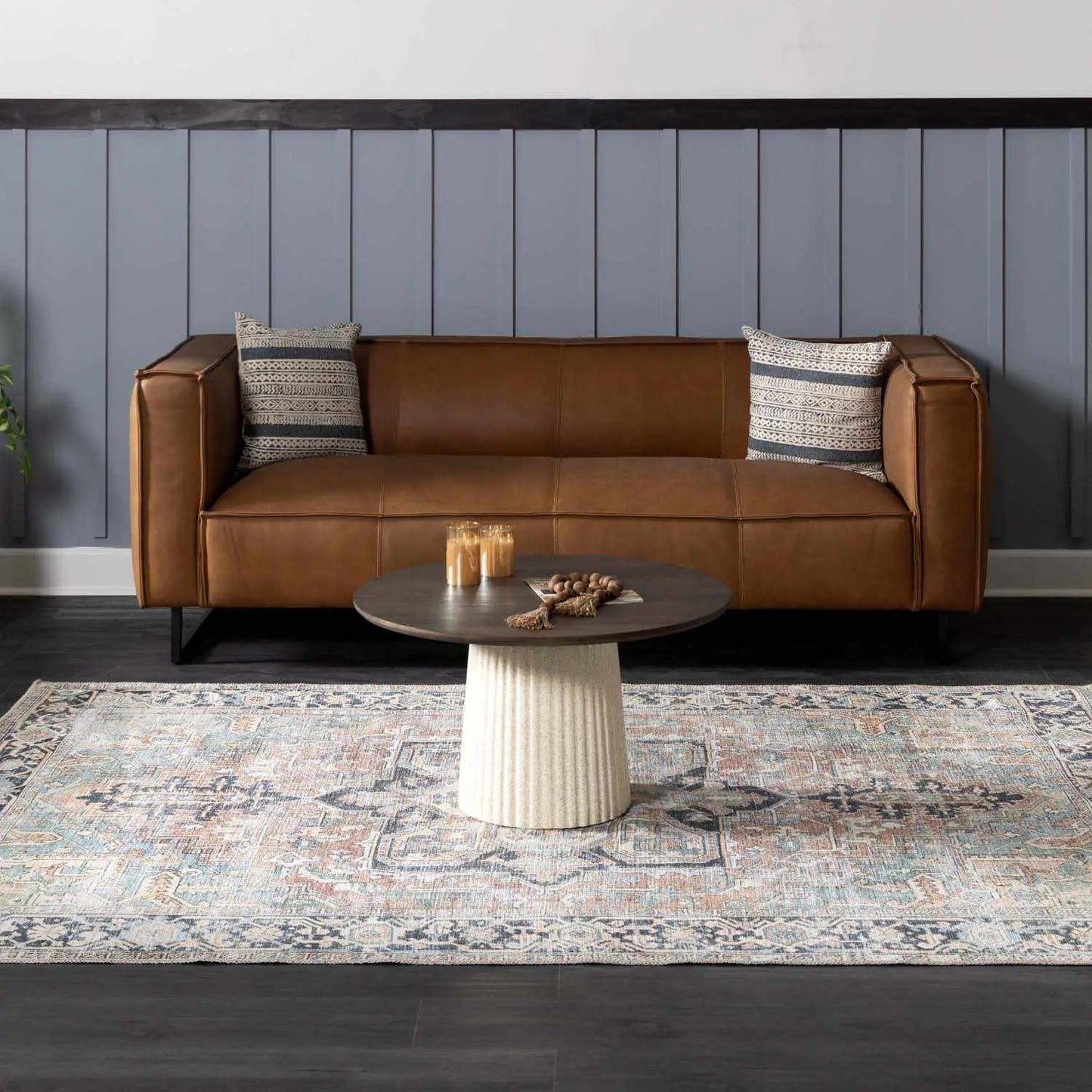 Green Nisa Tumble Washable Polyester Rug from Boutique Rugs in a living room setting on Tampa Home & Garden Store