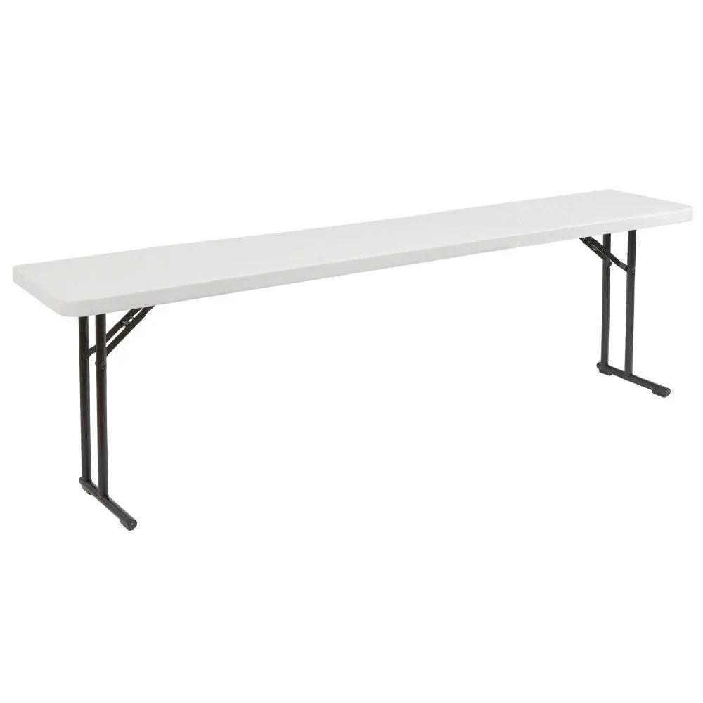 Steel Frame 72-inch Rectangular Gray Plastic Top Folding Table - Tampa Home & Garden Store