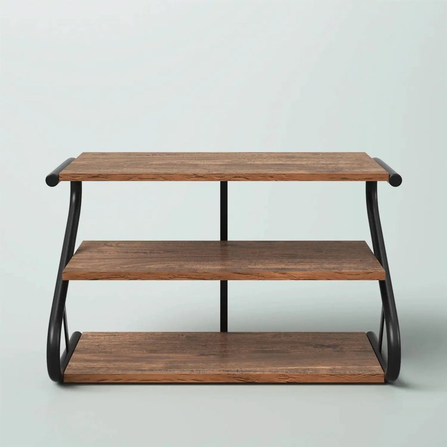 Modern Industrial Metal Wood 3-Tier Shoe Rack - Holds up to 9 Pair of Shoes - Tampa Home & Garden Store