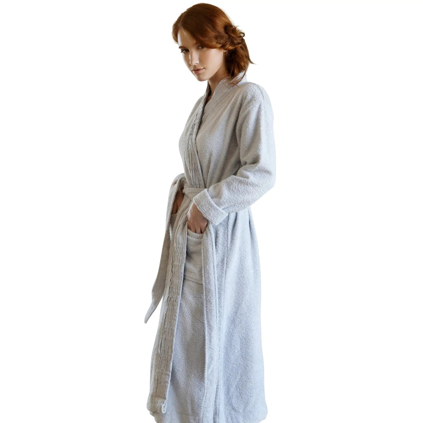 Turkish Cotton Pleated Bathrobe in Terry Cloth