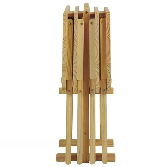 Set of 4 solid wood folding TV tray tables in natural finish on Tampa Home & Garden Store