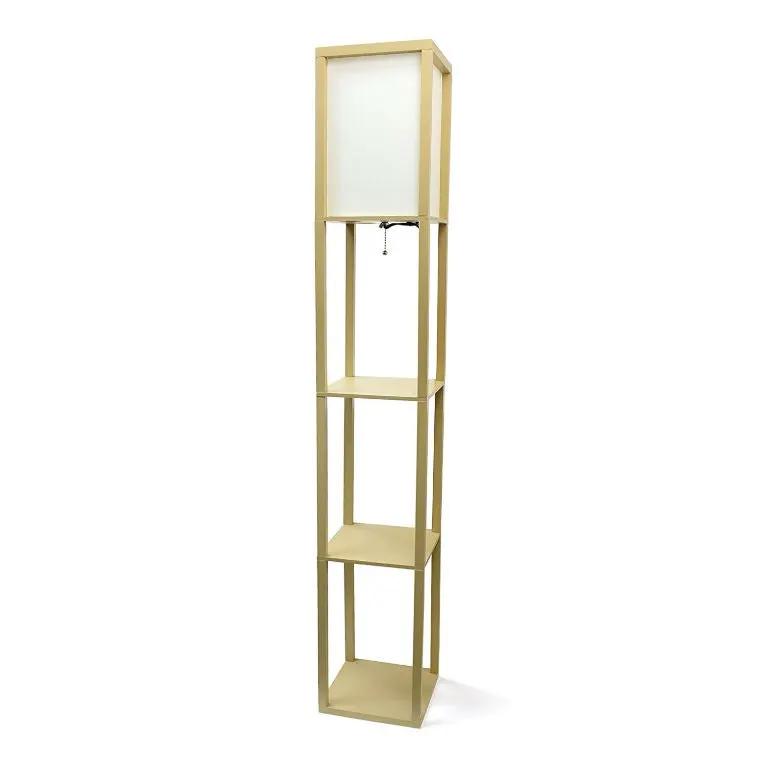 Floor lamp 63-inch tall Asian style with tan shade in gold finish by HomePacific on Tampa Home & Garden Store
