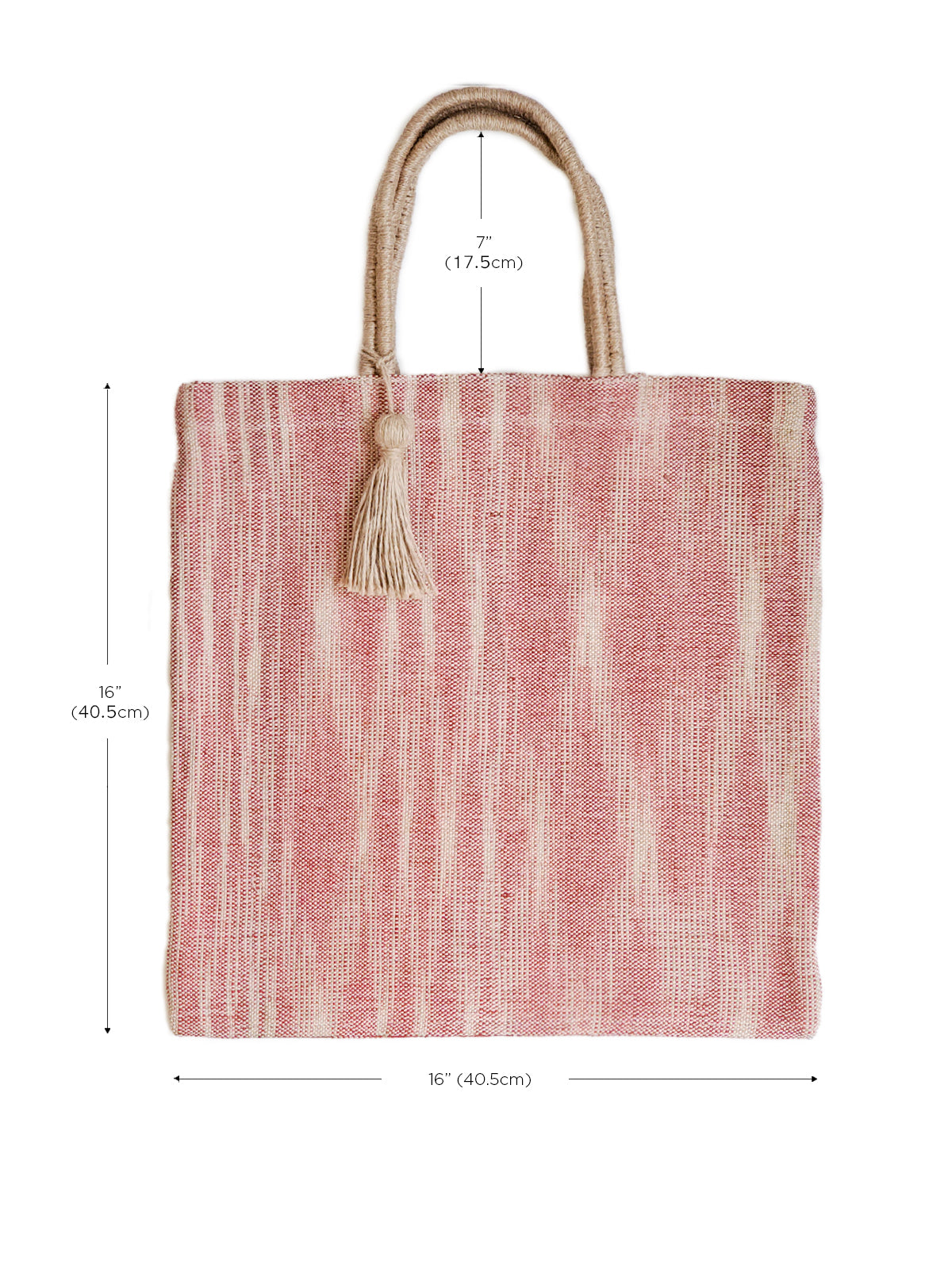 Nadi Jute Tote Bag - Red - Tampa Home & Garden Store