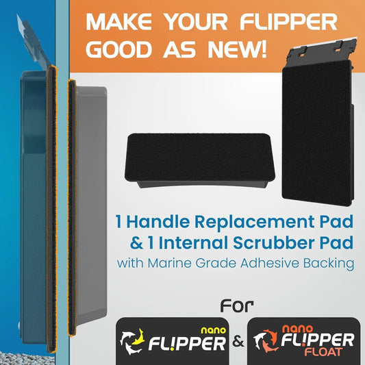 Flipper Nano replacement blades with 1 handle pad and 1 black internal scrubber pad on Tampa Home & Garden Store