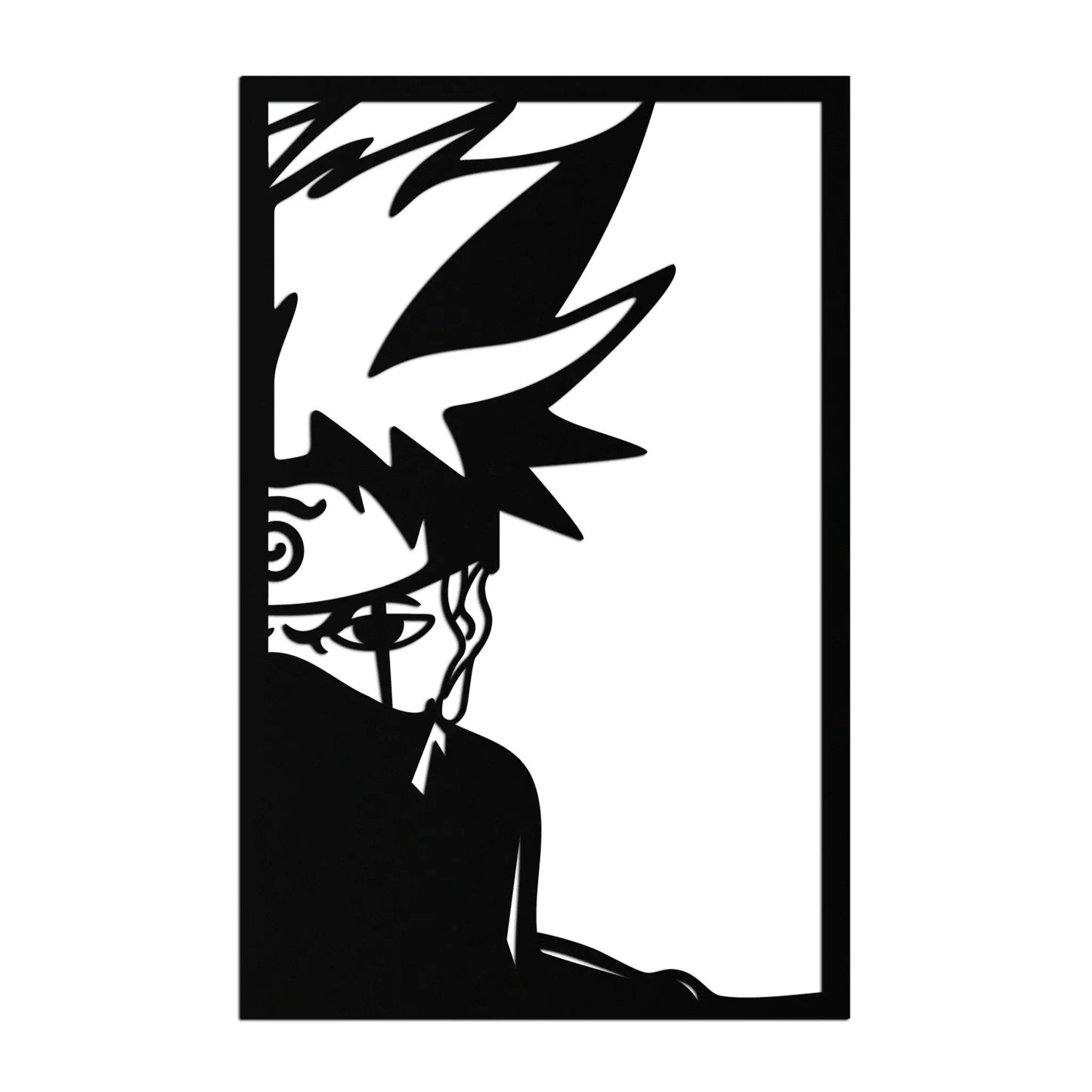 Naruto Inspired Metal Wall Art – Minimalist Ninja Silhouette Panel- KAF624 - Tampa Home & Garden Store