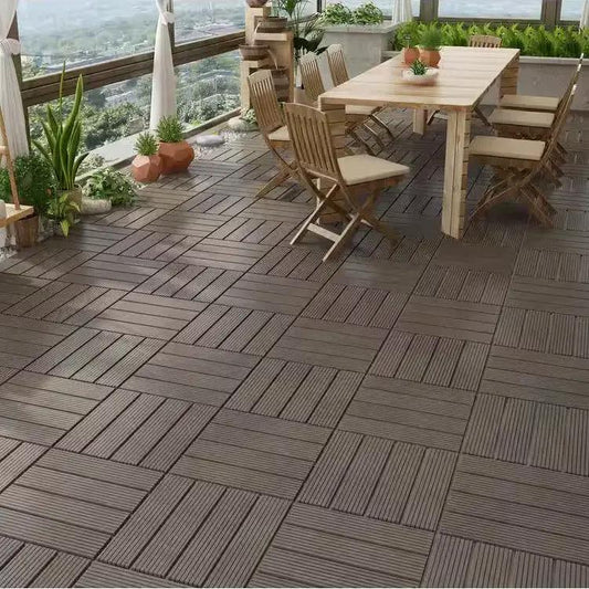 Naturesort Bamboo Deck Tiles Interlocking Grid brown outdoor patio tiles on Tampa Home & Garden Store