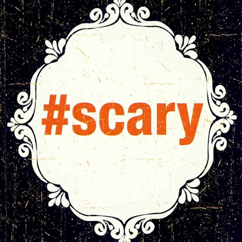 Naughty Betty Cocktail Napkins Scary orange #scary text on cream ornate label party supplies on Tampa Home & Garden Store