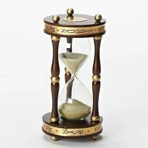 Naughty and Nice Sand Timer 8 inch wooden brass hourglass The Country Christmas Loft on Tampa Home & Garden Store