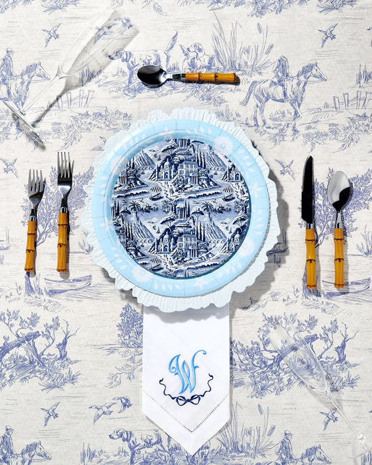 Navy Amalfi Toile Dessert Plate - 8 pack - Tampa Home & Garden Store