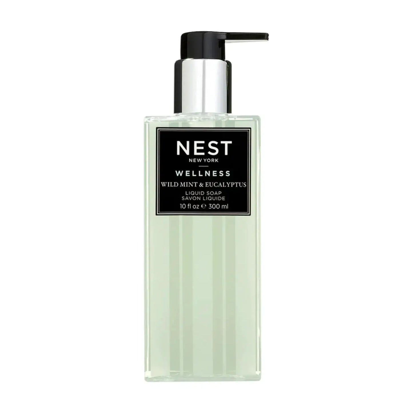 Nest New York Wellness Wild Mint & Eucalyptus Liquid Soap bottle with black pump 10 oz on Tampa Home & Garden Store