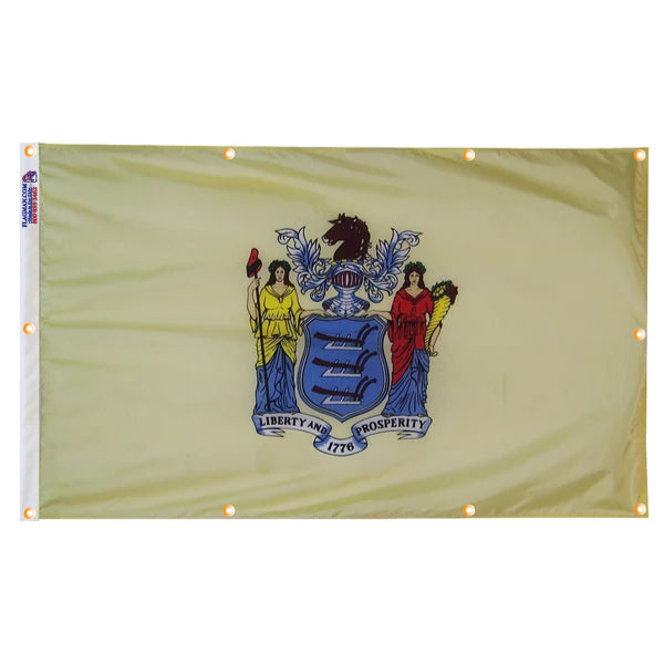 New Jersey Flag with Grommets Along the Edges for Wall Hanging - Tampa Home & Garden Store