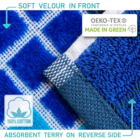 Niagara oversized reversible beach towel blue velour front 100% cotton Elevate Marketplace on Tampa Home & Garden Store