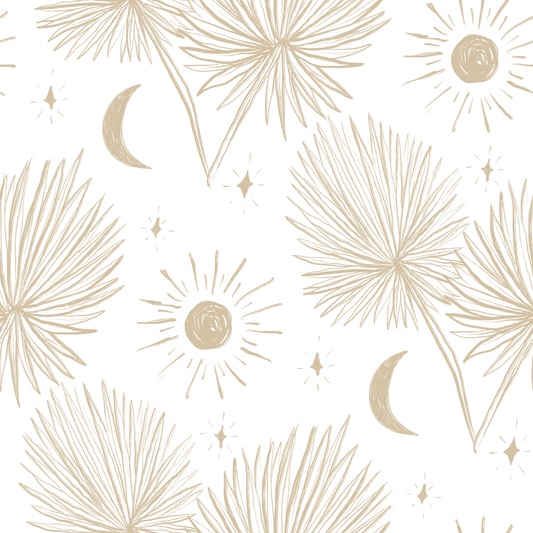 Night Palm Wallpaper, white and tan - Tampa Home & Garden Store