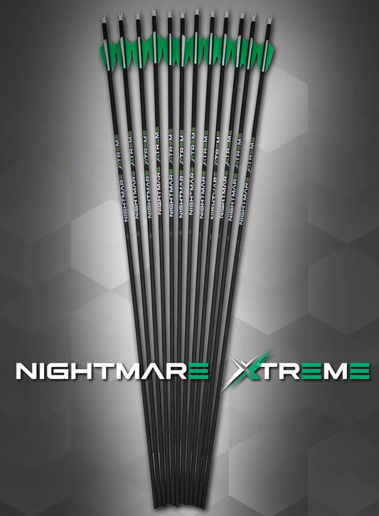 Nightmare Xtreme 2.0 300 / 350 / 400/ 500 spine Arrow 12/Pack Fletched - Tampa Home & Garden Store