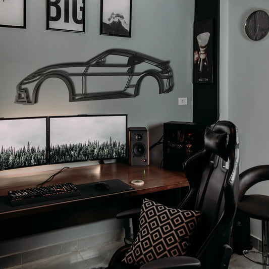 2015 370Z metal car wall art silhouette, dark grey finish by Modello Turbo on Tampa Home & Garden Store