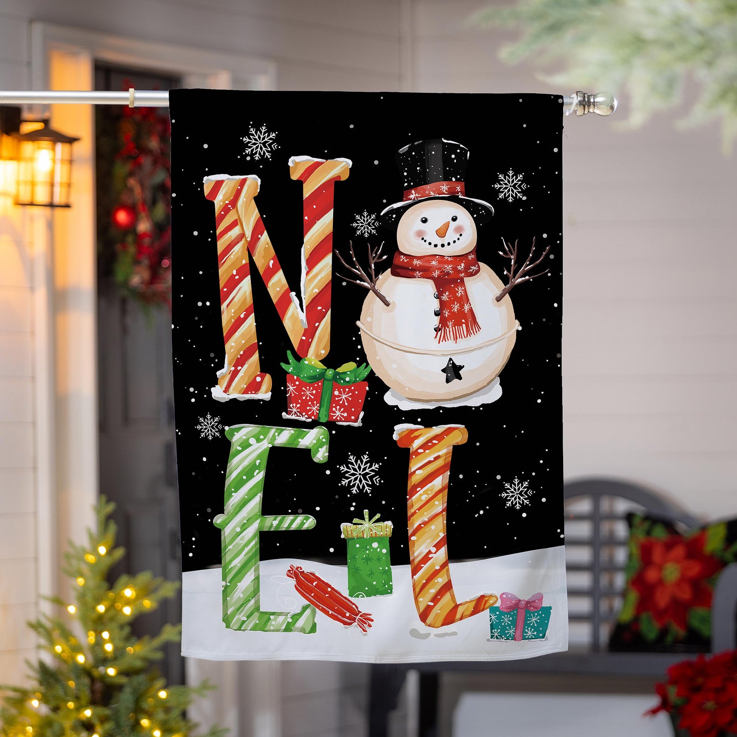 Noel Snowman Suede House Flag - Tampa Home & Garden Store