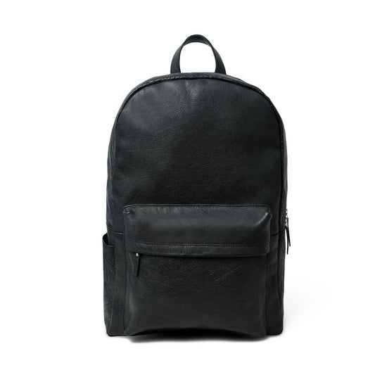 NoirTrek Leather Backpack 1.0 black leather with top handle and front zip pocket on Tampa Home & Garden Store
