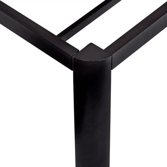 Twin Size Round Edge Black Metal Platform Bed frame corner joint with square leg HomePacific on Tampa Home & Garden Store