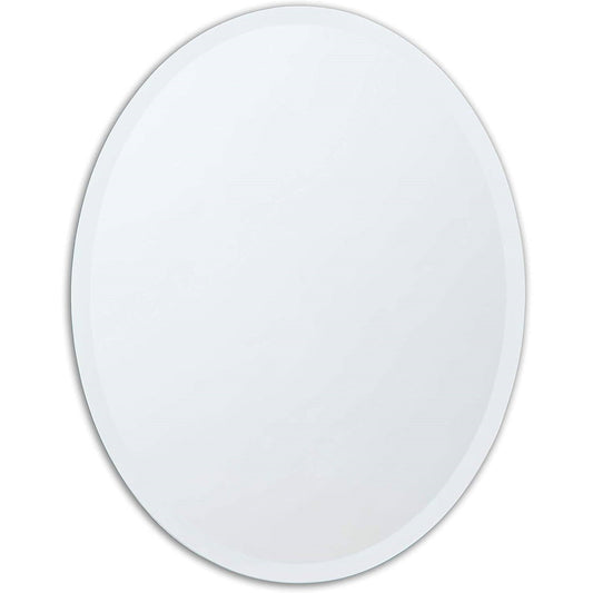 Oval Frameless 36-inch Beveled Bathroom Bedroom Living Room Vanity Wall Mirror - Tampa Home & Garden Store