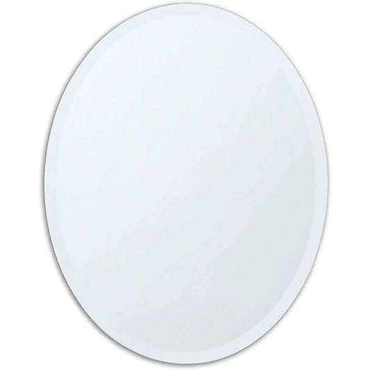 Oval 36-inch frameless beveled glass vanity wall mirror on Tampa Home & Garden Store
