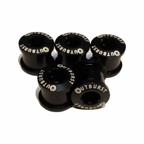 Outburst BMX chainring bolts, CNC alloy, black, pack of 5 on Tampa Home & Garden Store
