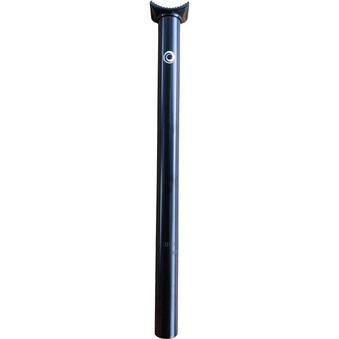 Outburst BMX Pivotal Alloy Seat Post, black alloy with MIN/MAX marks and logo on Tampa Home & Garden Store