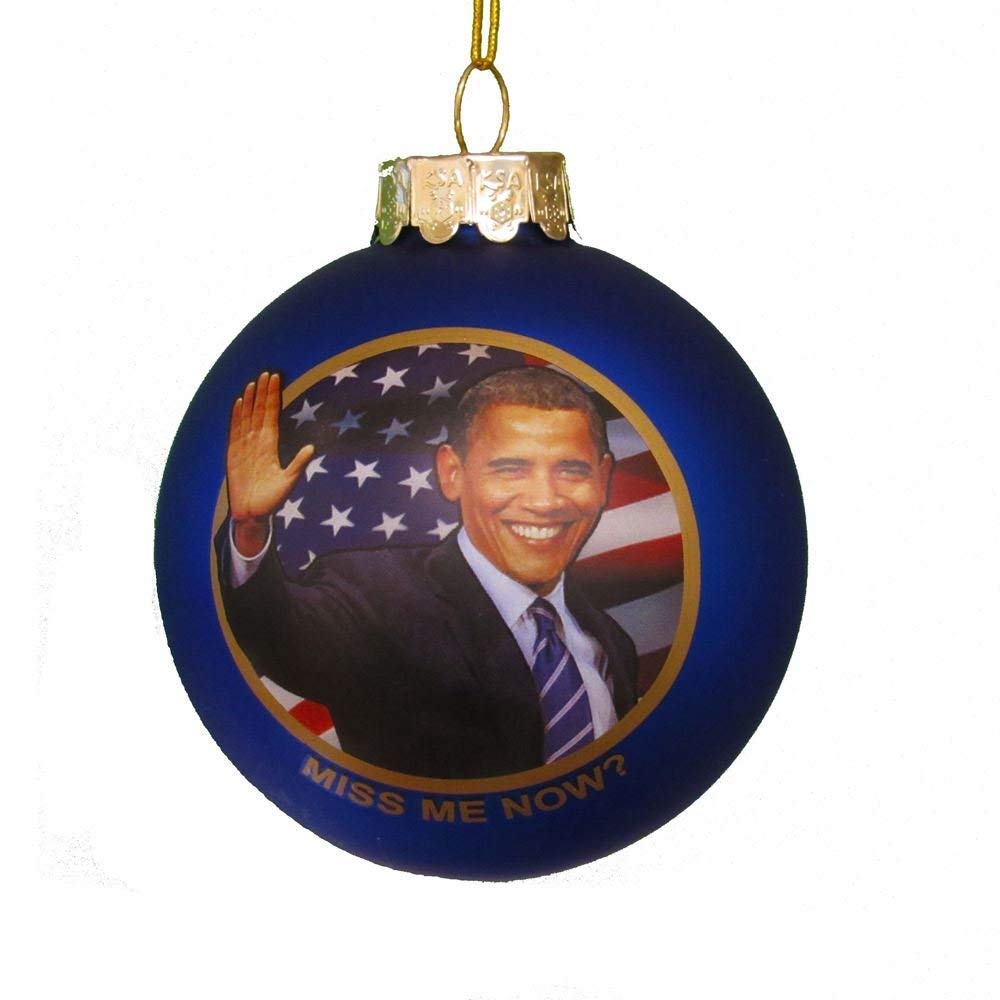 Obama Miss Me Now Glass Ball Ornament - Tampa Home & Garden Store