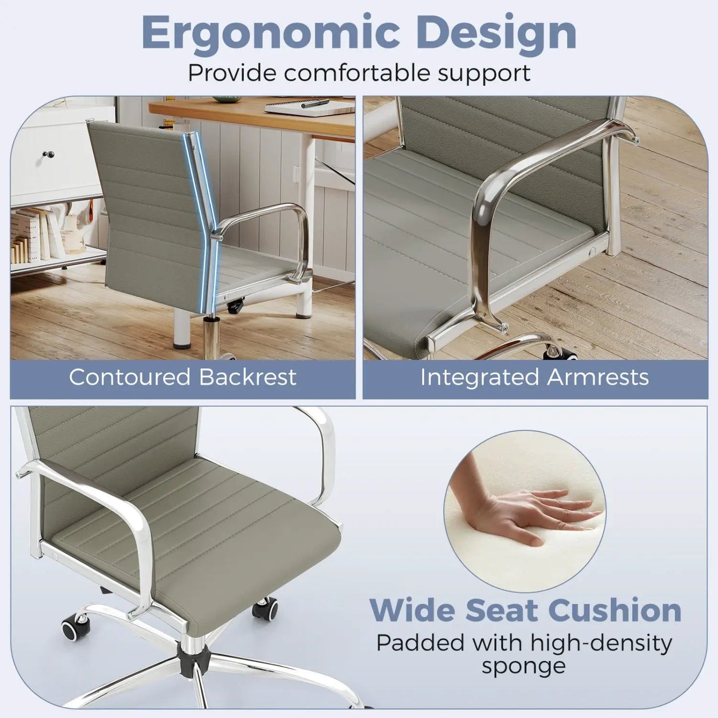 Height Adjustable Office Chair Rocking Backrest