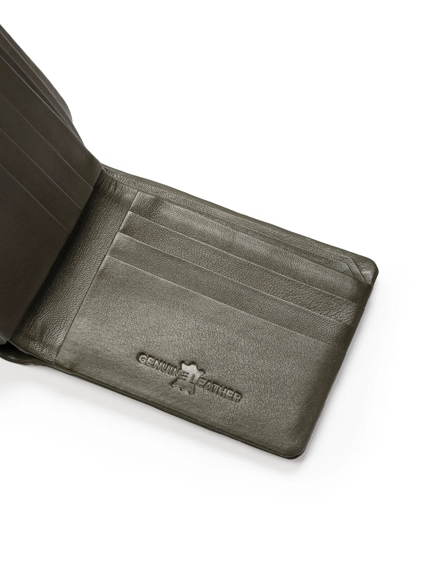 Olive Duke Bifold Wallet with Card Slots in genuine leather on Tampa Home & Garden Store