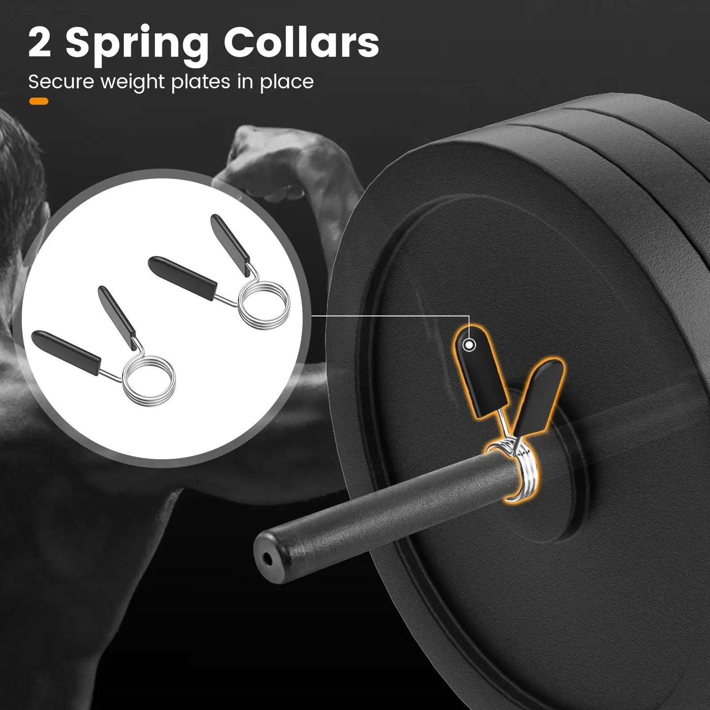 Olympic hex trap bar with handles and 2 spring collars, weight plate close-up on Tampa Home & Garden Store