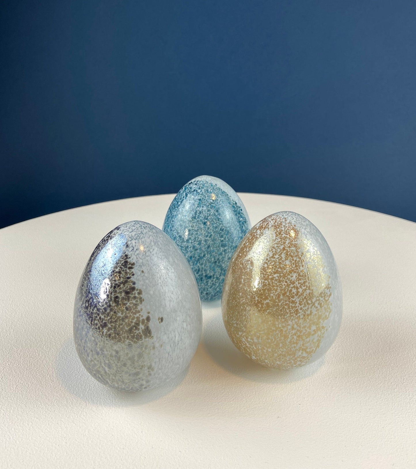 Opaline Blue Glass Egg 6". Oversized Easter Egg Minimal Art Glass. Spring or Easter Decor. Easter Table Accessory. Kids Room. - Tampa Home & Garden Store
