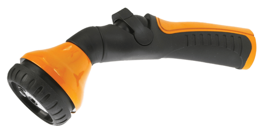 Dramm One Touch Shower and Stream Flow Control spray nozzle orange and black ergonomic grip on Tampa Home & Garden Store