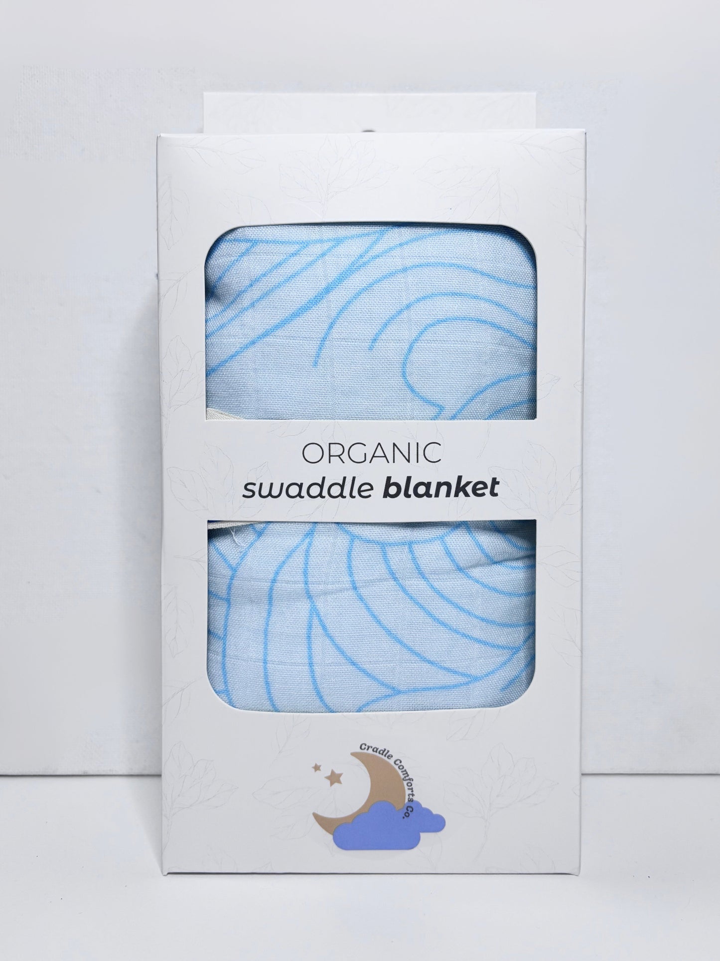 Organic Bamboo Cotton Muslin Swaddle Blanket in Crashing Sea Waves - Tampa Home & Garden Store