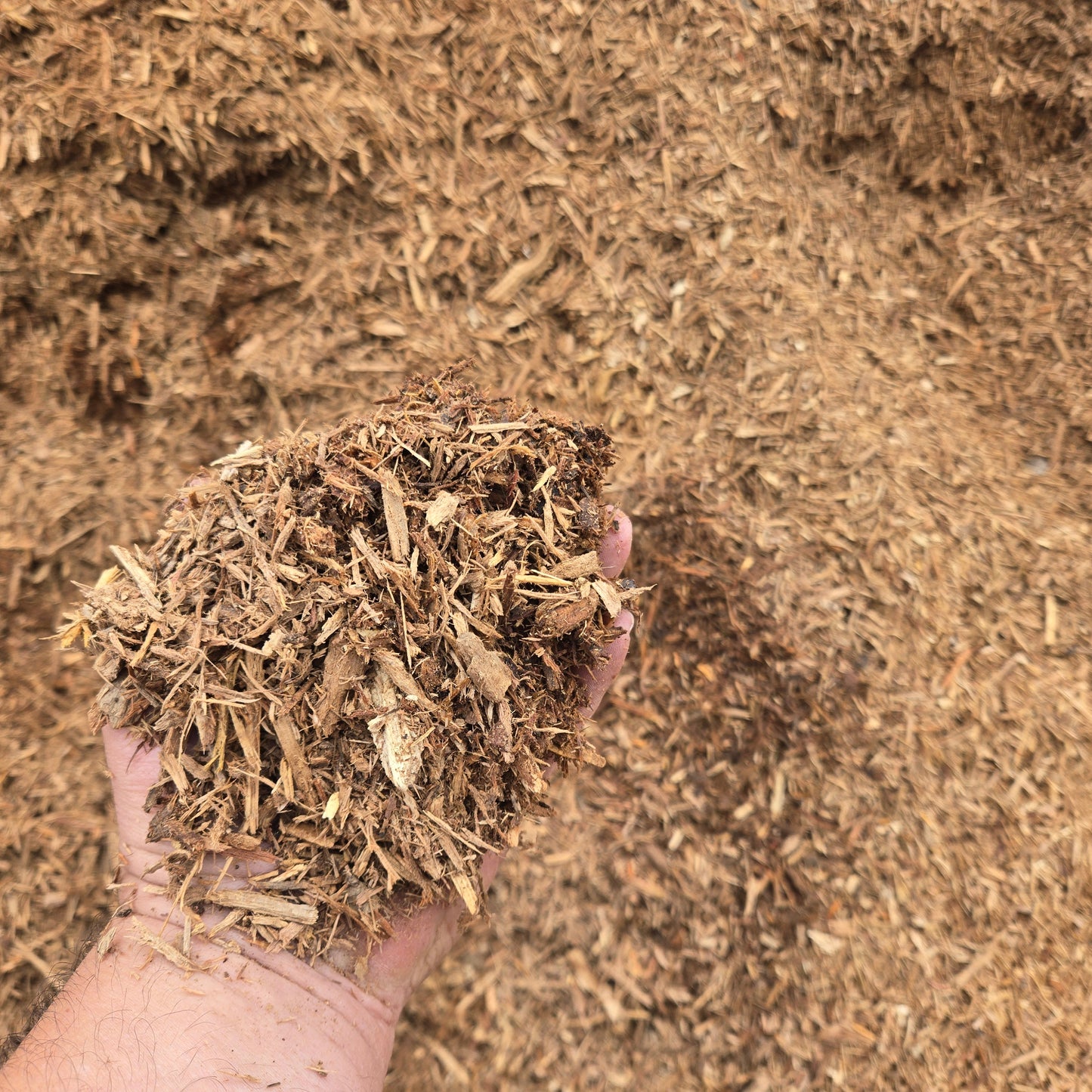 Fine garden mulch for sale, 1/2 to 1 inch bits and shreds.