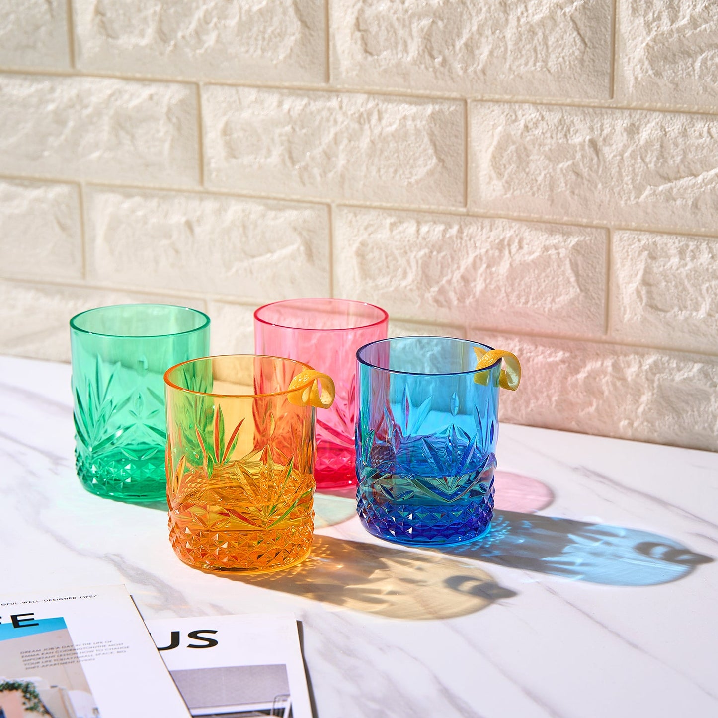 Onix Unbreakable Acrylic Lowball Glasses Set of 4
