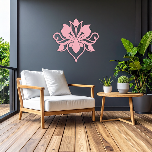 Ornamental Lotus Silhouette Metal Wall Art – Elegant Floral Decor - KAFGP053 - Tampa Home & Garden Store