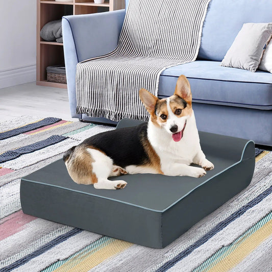 Orthopedic dog bed with headrest, gray removable washable cover, DirectDeals on Tampa Home & Garden Store