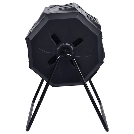 HomePacific 43-Gallon outdoor compost bin tumbler in black with tripod legs PP construction on Tampa Home & Garden Store