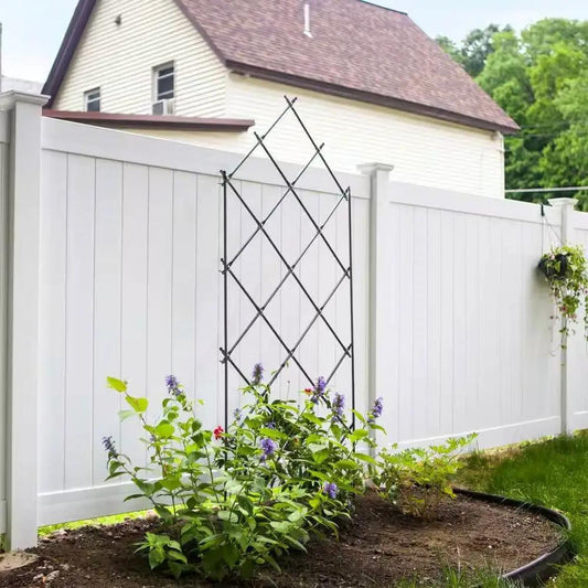 Outdoor 7-FT. Tall Wrought Iron Lattice Garden Trellis - Tampa Home & Garden Store