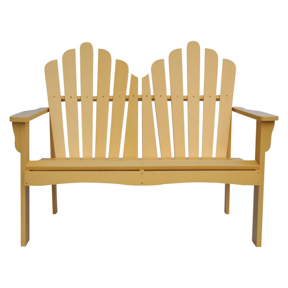 Outdoor Cedar Wood Garden Bench Loveseat in Beeswax Finish - Tampa Home & Garden Store