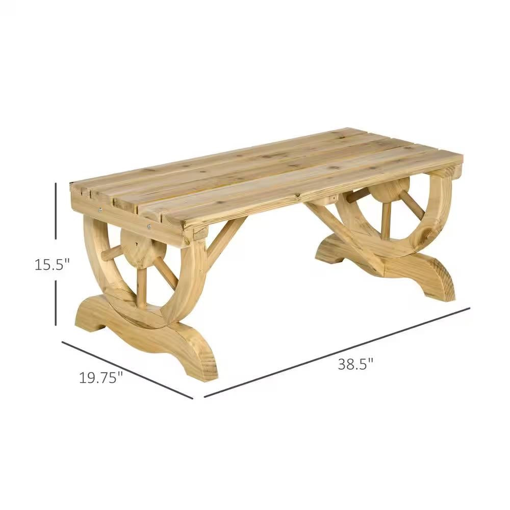 Outdoor Farmhouse Patio Backyard 2-Person Garden Bench in Natural Finish - Tampa Home & Garden Store