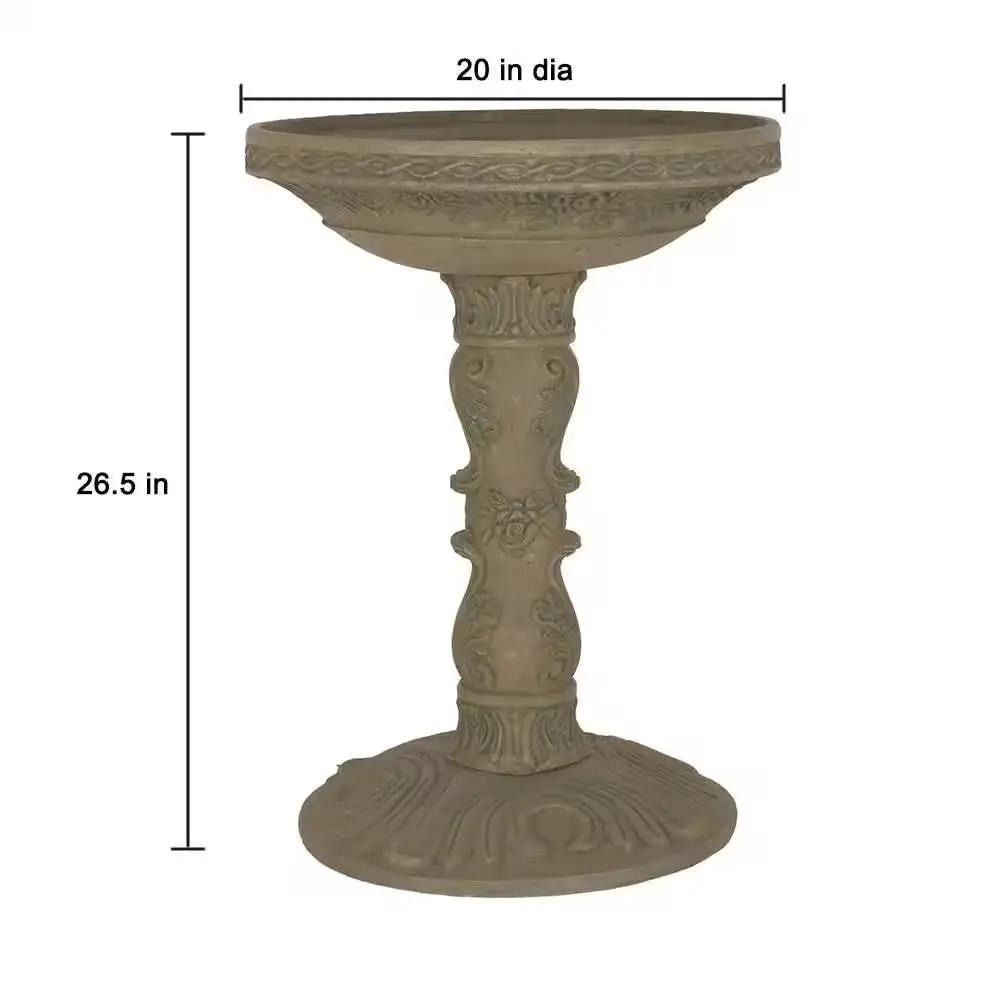 Outdoor fiberglass bird bath in granite finish by HomePacific, 26.5 in tall on Tampa Home & Garden Store