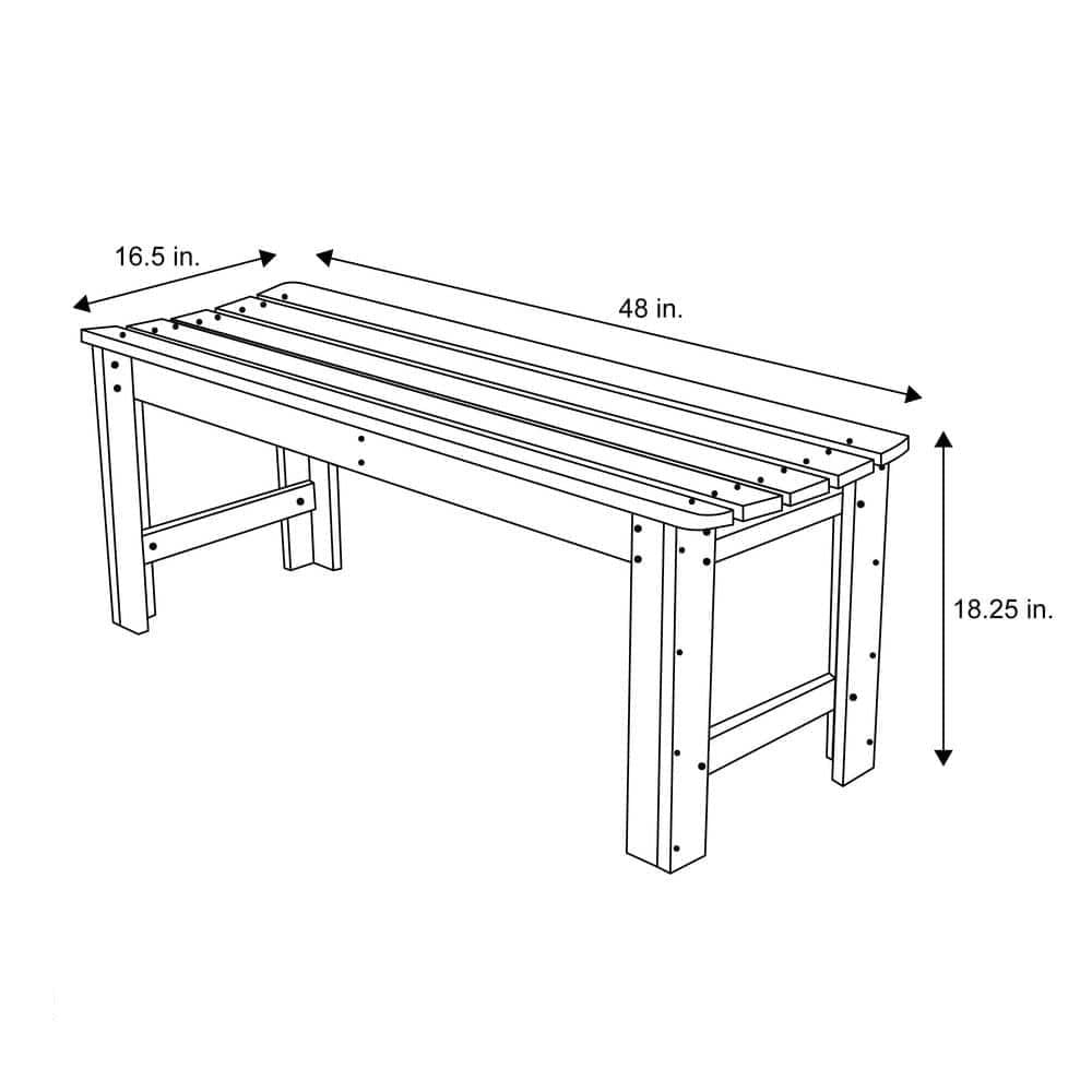 Outdoor Patio Backless Cedar Wood 4-ft. Garden Bench in Natural Finish - Tampa Home & Garden Store