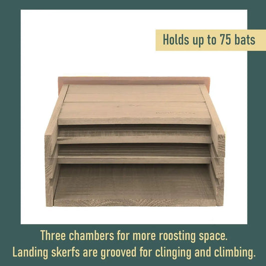 Outdoor Solid Cedar Wood Bat House - Holds up to 75 Bats - Tampa Home & Garden Store