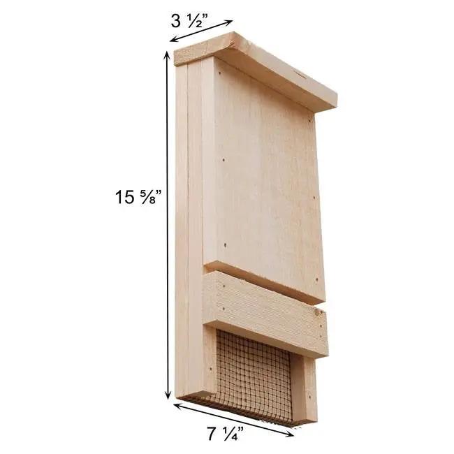 Bat House Kit in natural cedar wood by HomePacific, USA outdoor bird house with front mesh entry on Tampa Home & Garden Store