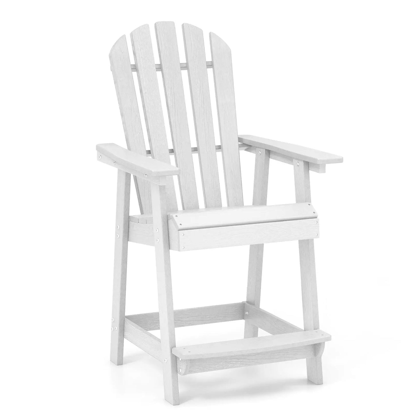 HDPE patio chair with armrests and footrest, white on Tampa Home & Garden Store