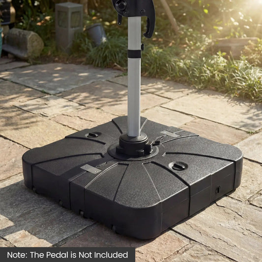Outdoor cantilever umbrella base black square water-and-sand fillable base DirectDeals on Tampa Home & Garden Store