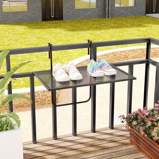 Outdoor folding hanging table with metal frame black finish DirectDeals bar table on Tampa Home & Garden Store