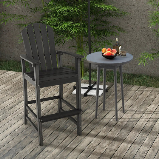 30-Inch counter height bar stool with armrests, black HDPE outdoor seating on Tampa Home & Garden Store